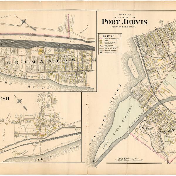 Part of Village of Port Jervis, Town of Deer Park map from Atlas of Orange County, New York, 1903