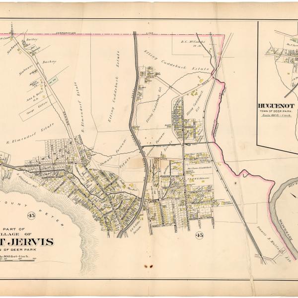 Part of Village of Port Jervis, Town of Deer Park; Sparrow Bush, Town of Deer Park map from Atlas of Orange County, New York, 1903