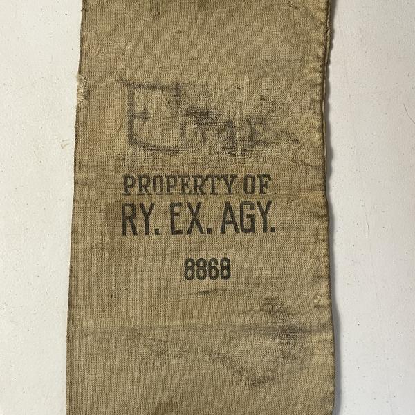 Railway Express Agency bag 8868, marked for Erie Railroad Company