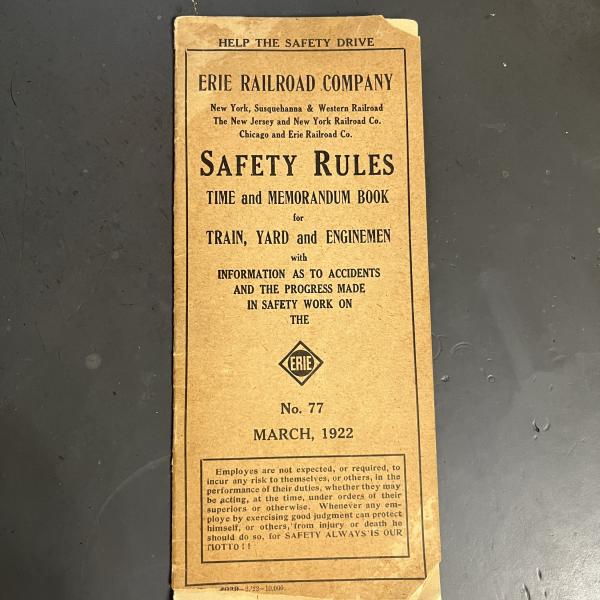 Erie Railroad Company Safety Rules, March 1922