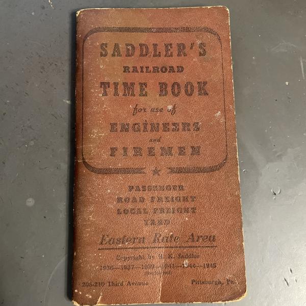 Saddler's Railroad Time Book for use of Engineers and Firemen, 1936-1937-1939-1941-1944-1945
