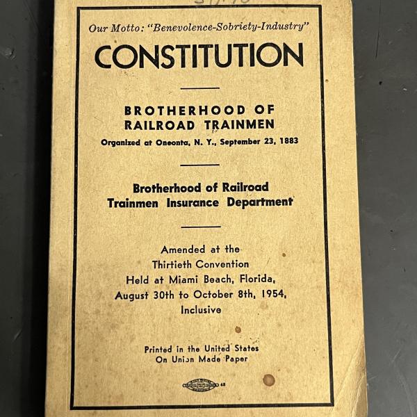 Constitution of the Brotherhood of Railroad Trainmen, 1954