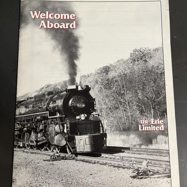 Welcome Aboard brochure from The Erie Limited featuring Chesapeake & Ohio steam locomotive 614, October 1998