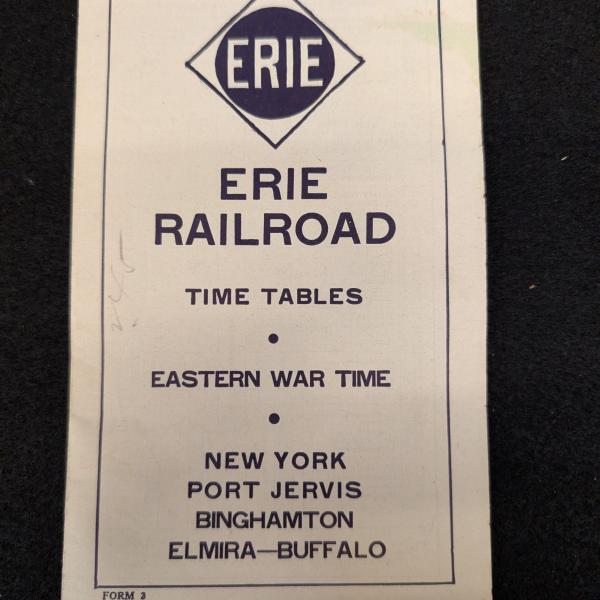 Erie Railroad timetable, Eastern War Time, New York-Port Jervis-Binghamton-Elmira-Buffalo, September 26, 1943