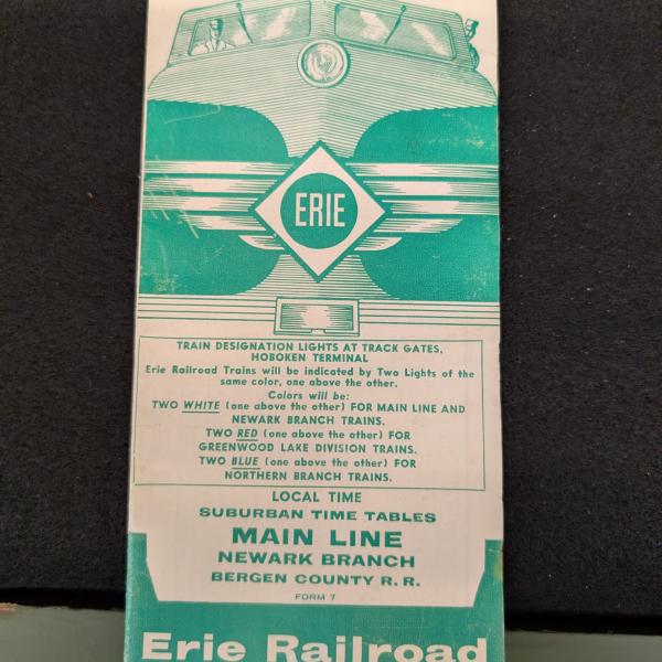 Erie Railroad Main Line, Newark Branch, and Bergen County Line timetable, April 26, 1959