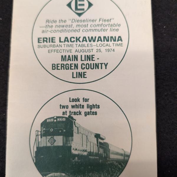 Erie Lackawanna Main Line and Bergen County Line timetable, August 25, 1974