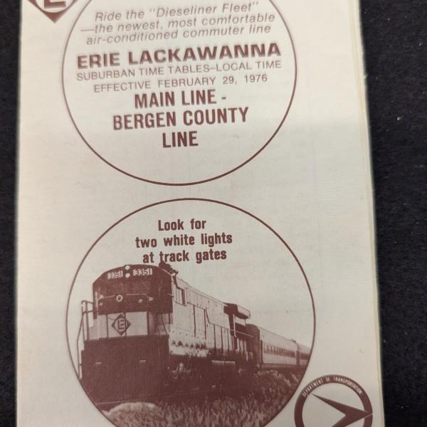 Erie Lackawanna Main Line and Bergen County Line timetable, February 29, 1976