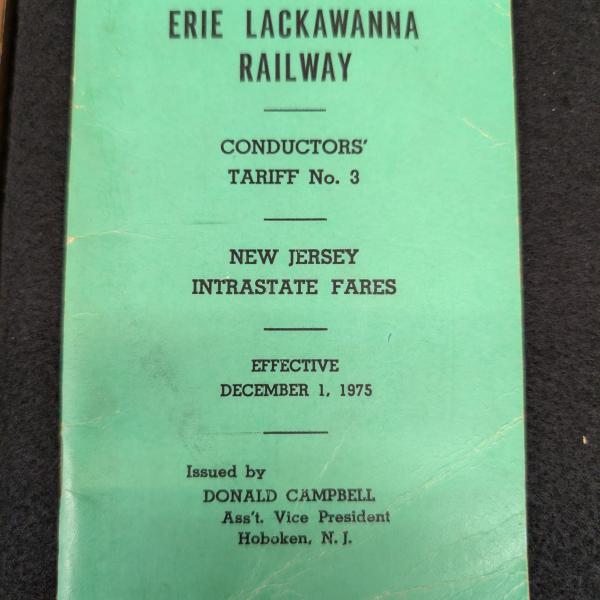 Erie Lackawanna Conductors' Tariff No. 3, New Jersey Interstate Fares, December 1, 1975