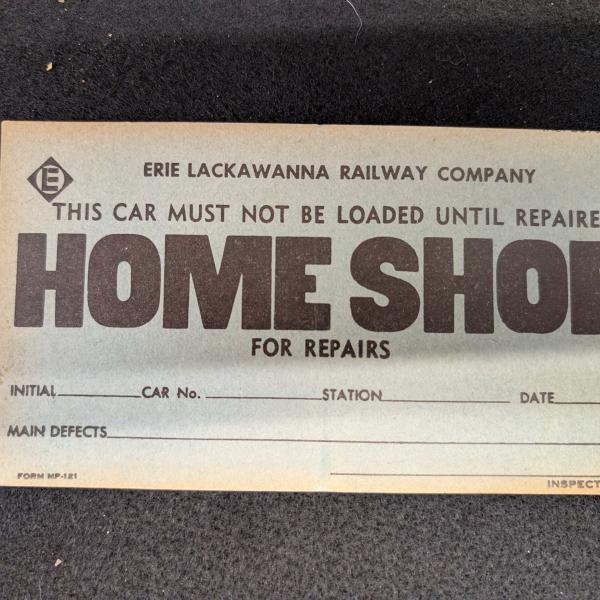 Erie Lackawanna Home Shop Bad Order card