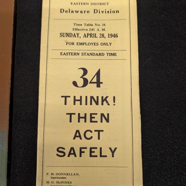 Erie Railroad Deleware Division employee timetable No. 34, April 28, 1946
