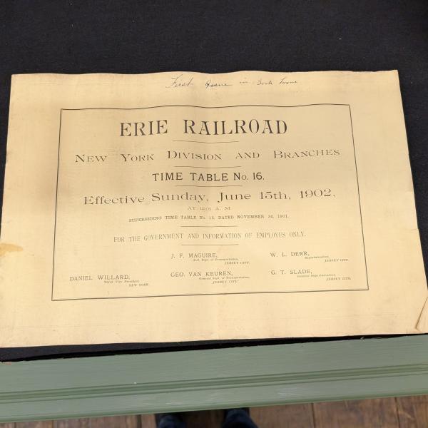 Erie Railroad New York Division and Branches, employe timetable No. 16, June 15, 1902