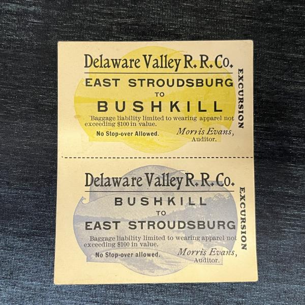 Delaware Valley Railroad ticket, East Stroudsburg to Bushkill
