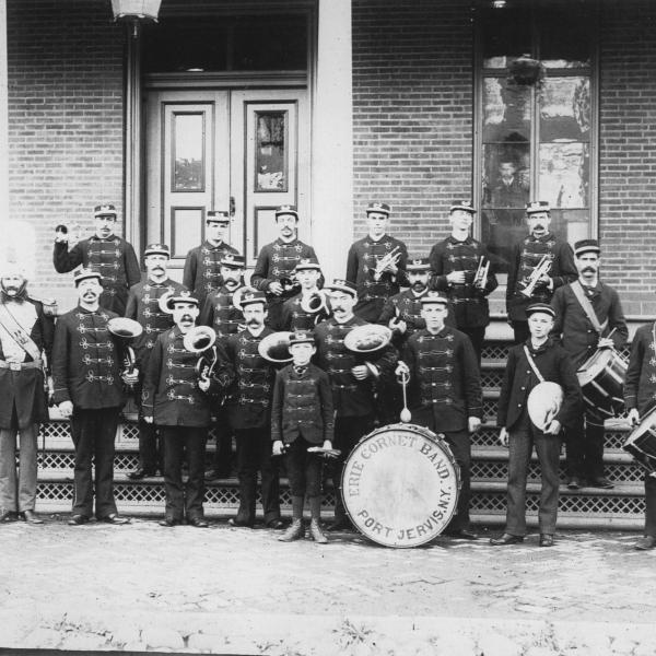 Framed photograph of Erie Coronet Band, Port Jervis