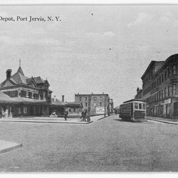 Erie Railroad Port Jervis station on Jersey Avenue and Fowler Street