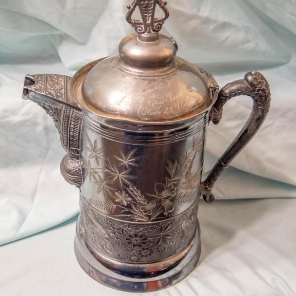 Erie Railroad Port Jervis Shop Band Silver Teapot