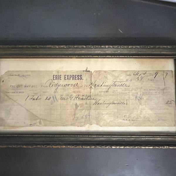 Framed Erie Express Freight Way-Bill