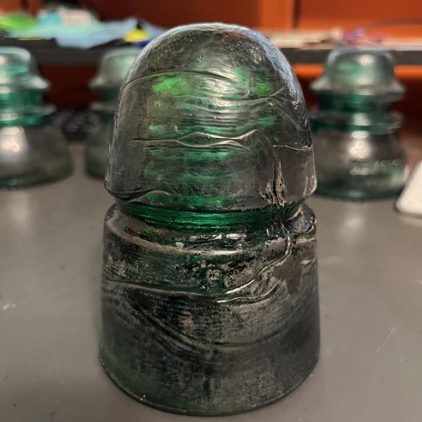 Telegraph insulator, green, Brookfield 00