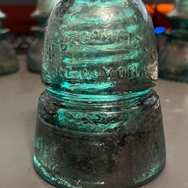 Telegraph insulator, green, Brookfield