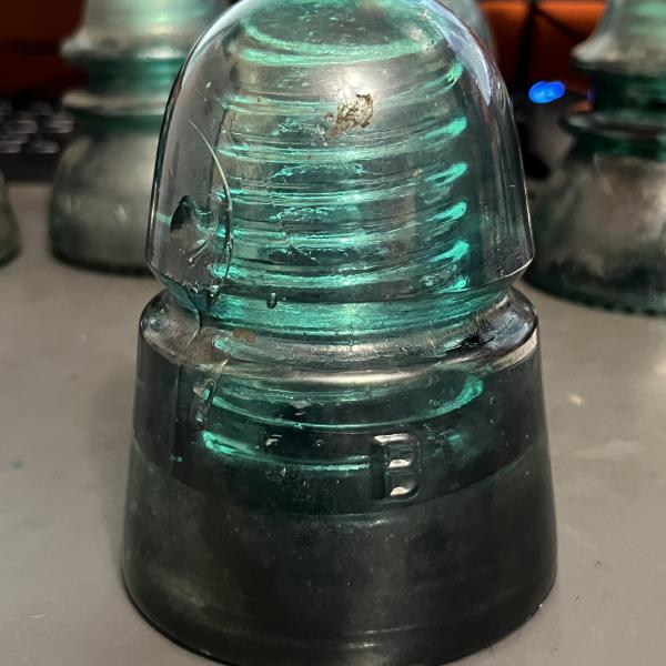 Telegraph insulator, green, Brookfield 6