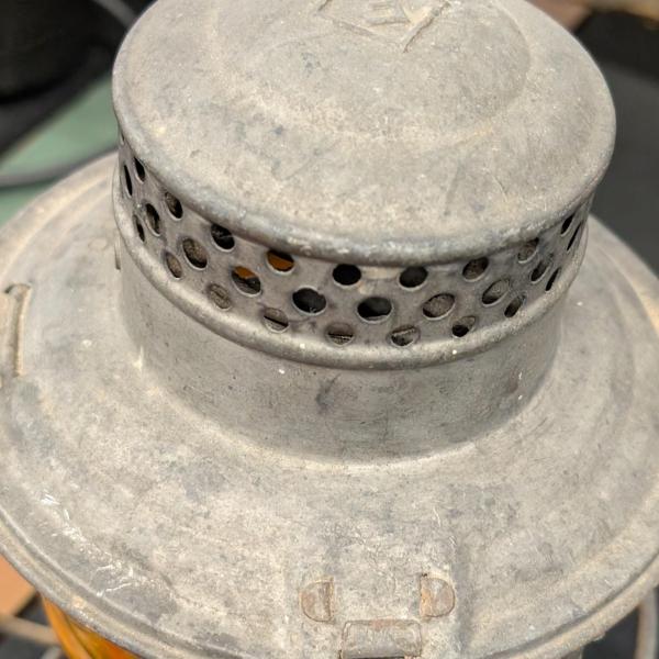 Erie Railroad lantern, unknown make, with yellow globe