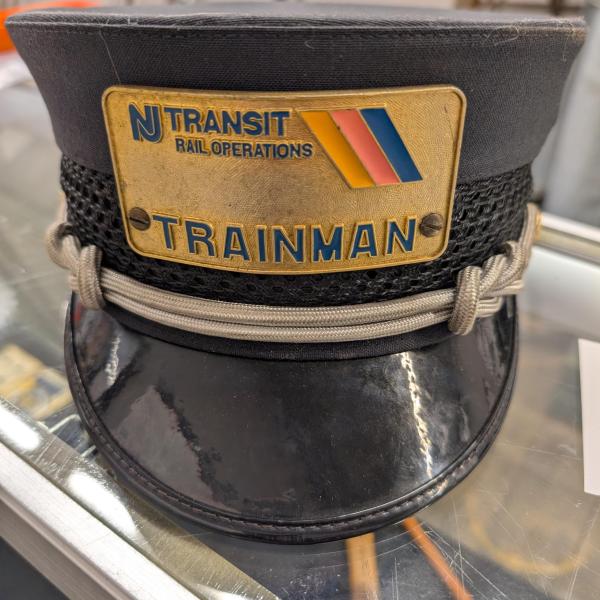 NJ Transit Trainman hat, once owned by Richard J. Dilger, Sparrowbush, NY
