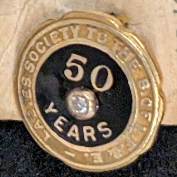 Ladies Society of the Brotherhood of Locomotive Firemen & Engineers 50 Year Pin