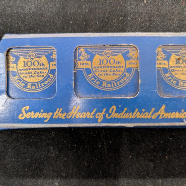 Erie Railroad three-pack of 100th anniversary matchbooks