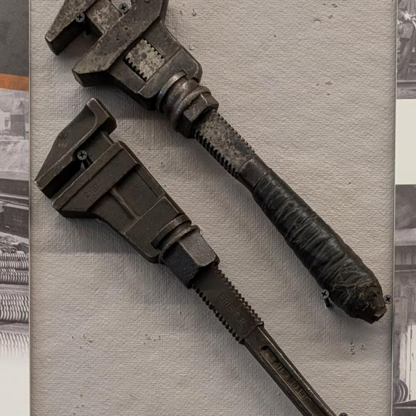 Pair of Erie Railroad monkey wrenches
