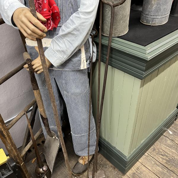 Five firebox rakes, various sizes