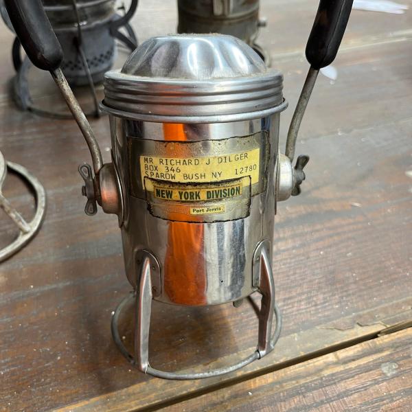 Unknown battery lantern, marked with EL diamond, New York Division, Richard J. Dilger
