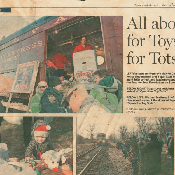 All aboard for Toys for Tots - Times Herald-Record newspaper clipping, Monday, December 8, 2014
