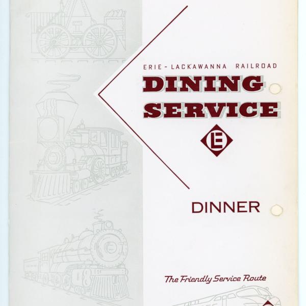 Erie Lackawanna dining car dinner menu, March 3, 1962
