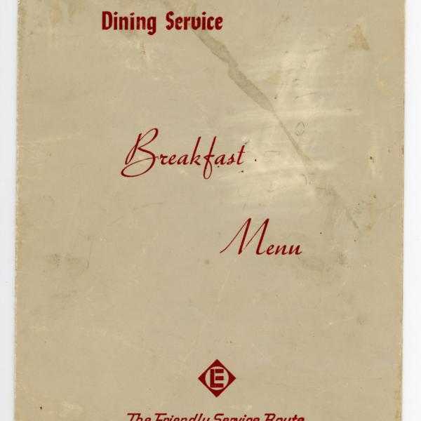 Erie Lackawanna dining car breakfast menu, July 1967