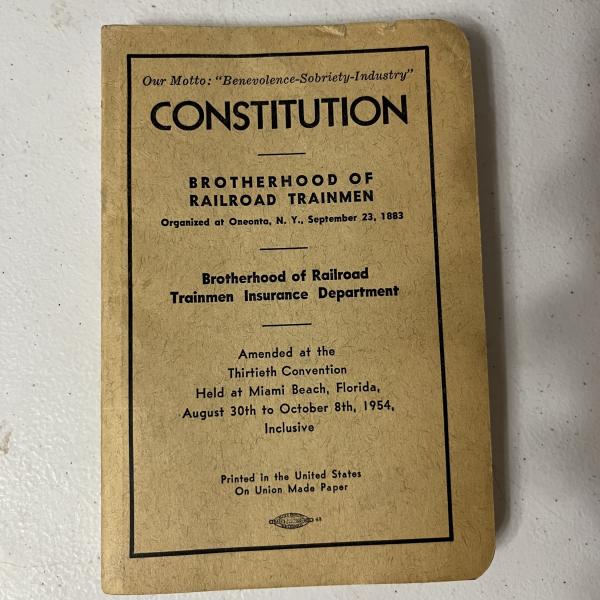 Constitution of the Brotherhood of Railroad Trainmen, 1954
