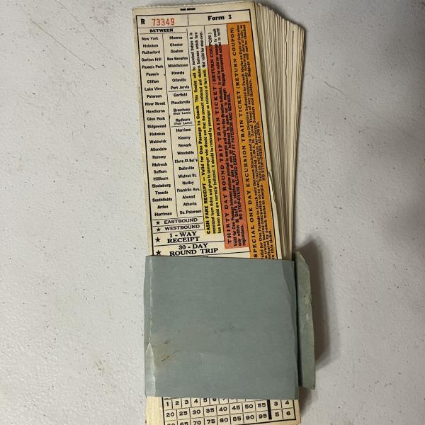 Bundle of Erie Railroad ticket coupons