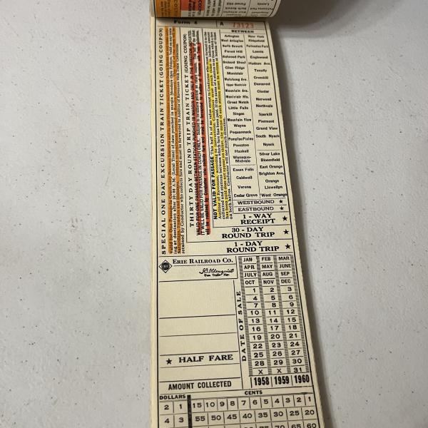 Bundle of Erie Lackawanna ticket coupons
