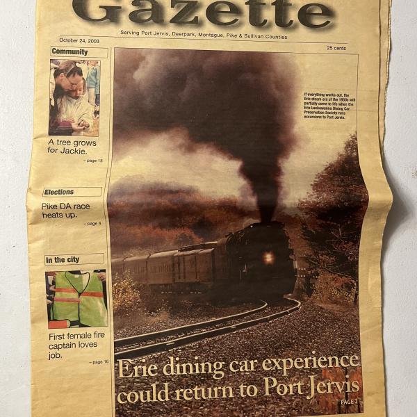 The Gazette: Erie dining car experience could return to Port Jervis, October 24, 2003