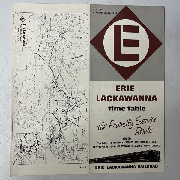 Erie Lackawanna system timetable, November 28, 1966