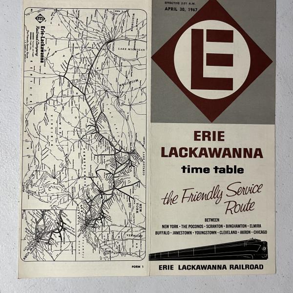 Erie Lackawanna system timetable, April 30, 1967