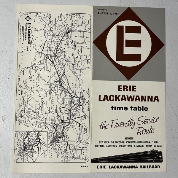 Erie Lackawanna system timetable, August 1, 1967