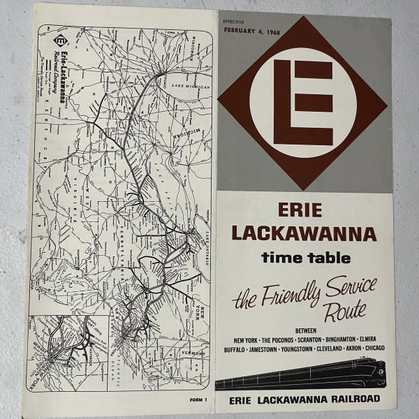 Erie Lackawanna system timetable, February 4, 1968