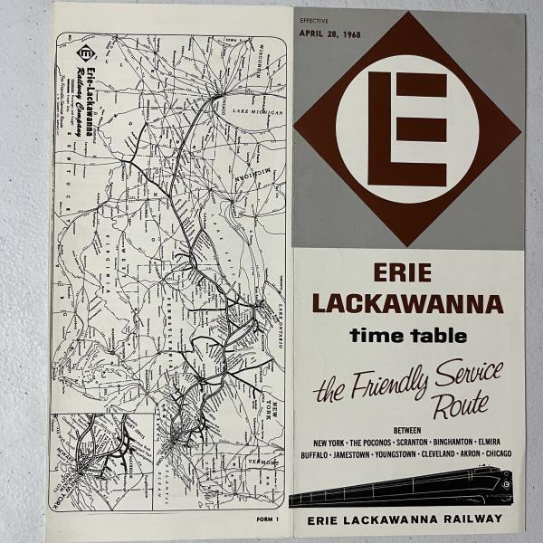 Erie Lackawanna system timetable, April 28, 1968