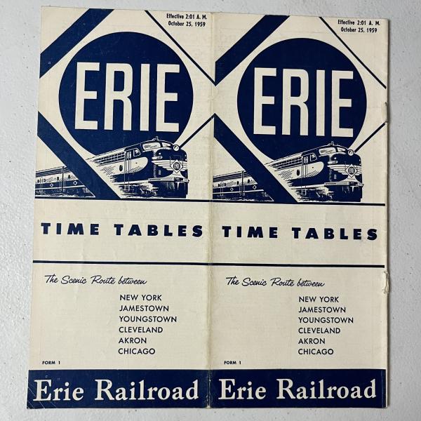 Erie Railroad system timetable, October 25, 1959