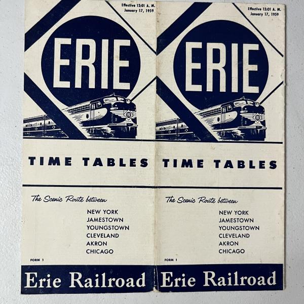 Erie Railroad system timetable, January 17, 1959