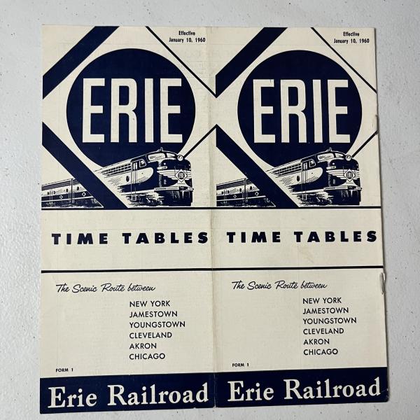 Erie Railroad system timetable, January 10, 1960