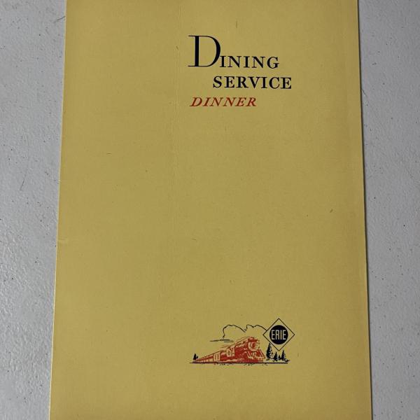 Erie Railroad dinner menu, March 12, 1947 (including handwritten revisions and memo regarding ordering of new menus)