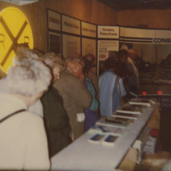 Photograph of interior of Conrail Safety on Rails Theater boxcar 368191, mid-1990s