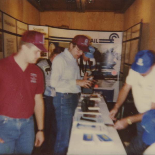 Photograph of interior of Conrail Safety on Rails Theater boxcar 368191, mid-1990s