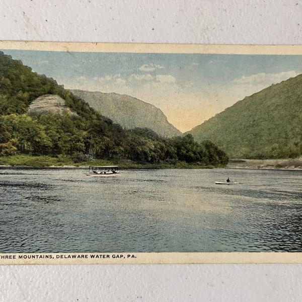 Postcard of Three Mountains, Delaware Water Gap, PA