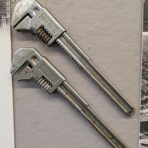 Pair of Erie Lackawanna monkey wrenches, from Port Jervis shops
